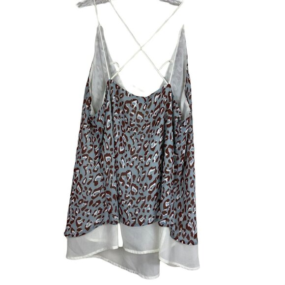 Davi & Dani Leopard Print Gray Brown White V Neck‎ Camisole Casual Medium - Picture 4 of 8